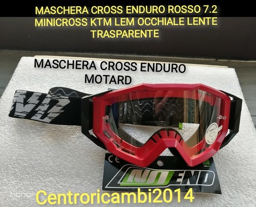 Maschera cross enduro rosso - cross,